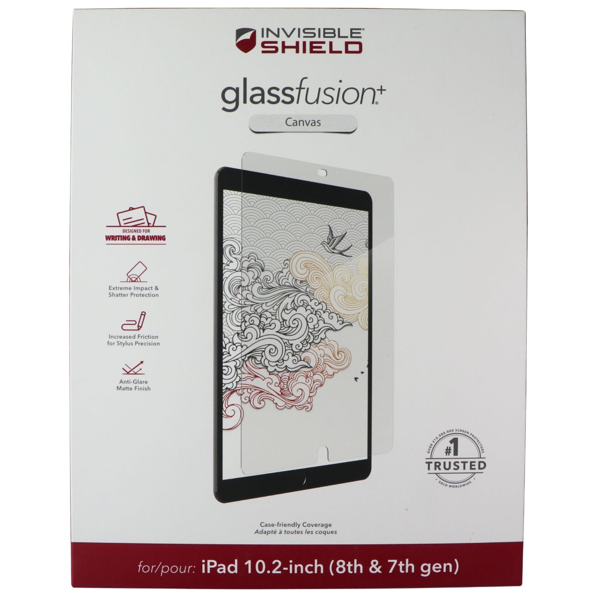 ZAGG InvisibleShield GlassFusion+ Canvas Protector for iPad 10.2in (8th/7th Gen) iPad/Tablet Accessories - Screen Protectors Zagg - Simple Cell Bulk Wholesale Pricing - USA Seller