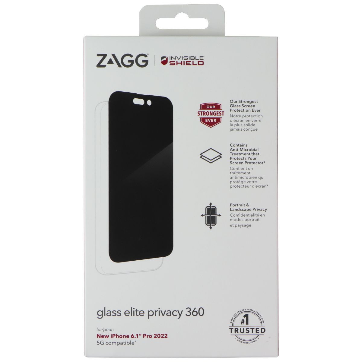 ZAGG Glass Elite Privacy 360 Screen Protector for Apple iPhone 14 Pro Cell Phone - Screen Protectors Zagg - Simple Cell Bulk Wholesale Pricing - USA Seller