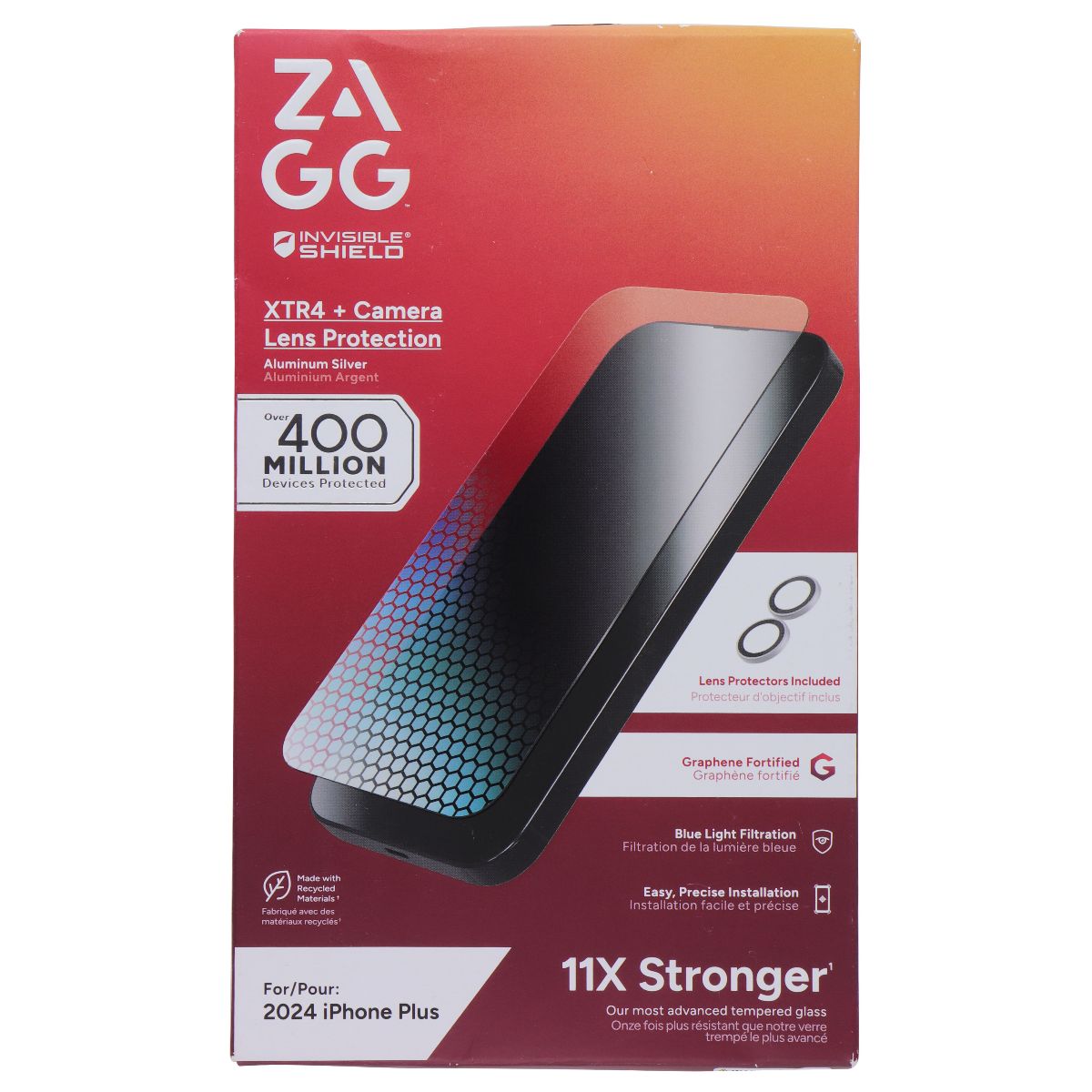 ZAGG XTR4 Screen Protector + Camera Lens for Apple iPhone 16 Plus Cell Phone - Screen Protectors Zagg - Simple Cell Bulk Wholesale Pricing - USA Seller