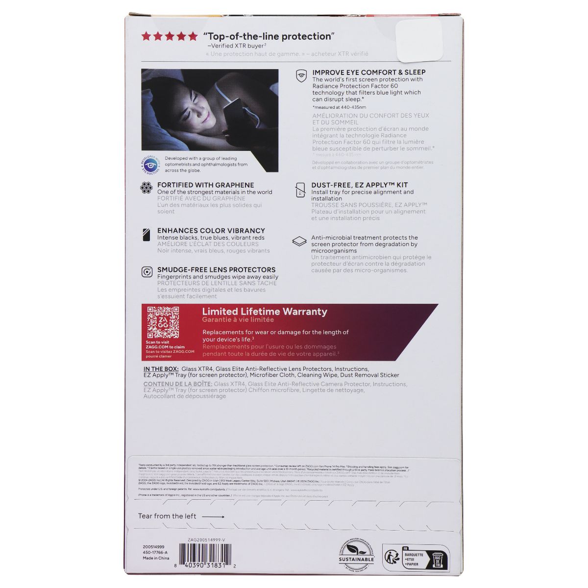 ZAGG XTR4 Screen Protector + Camera Lens for Apple iPhone 16 Plus Cell Phone - Screen Protectors Zagg - Simple Cell Bulk Wholesale Pricing - USA Seller