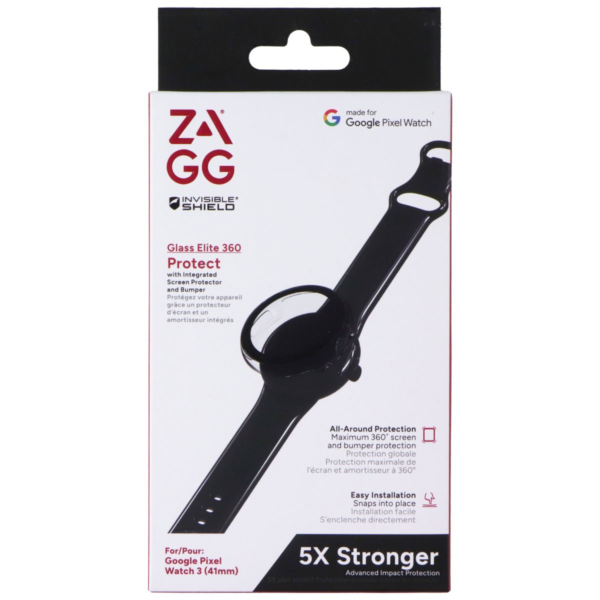 ZAGG Invisible Shield Glass Elite 360 Protect for Google Pixel Watch 3 (41mm) Smart Watch Accessories - Screen Protectors Zagg - Simple Cell Bulk Wholesale Pricing - USA Seller