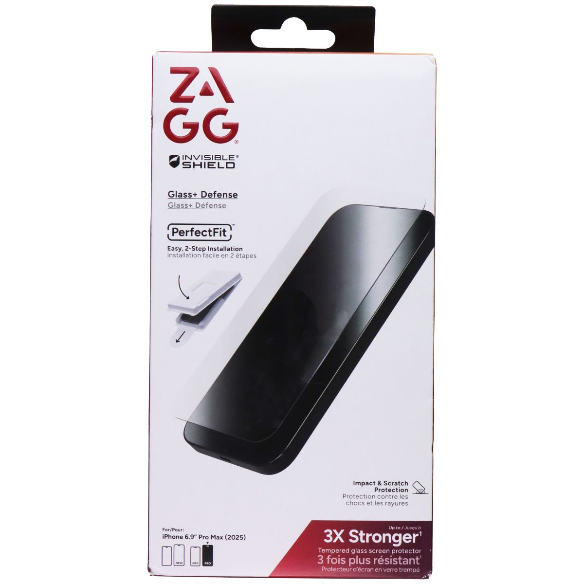ZAGG InvisibleShield Glass+ Defense Screen Protector for Apple iPhone 17 Pro Max Cell Phone - Screen Protectors Zagg - Simple Cell Bulk Wholesale Pricing - USA Seller