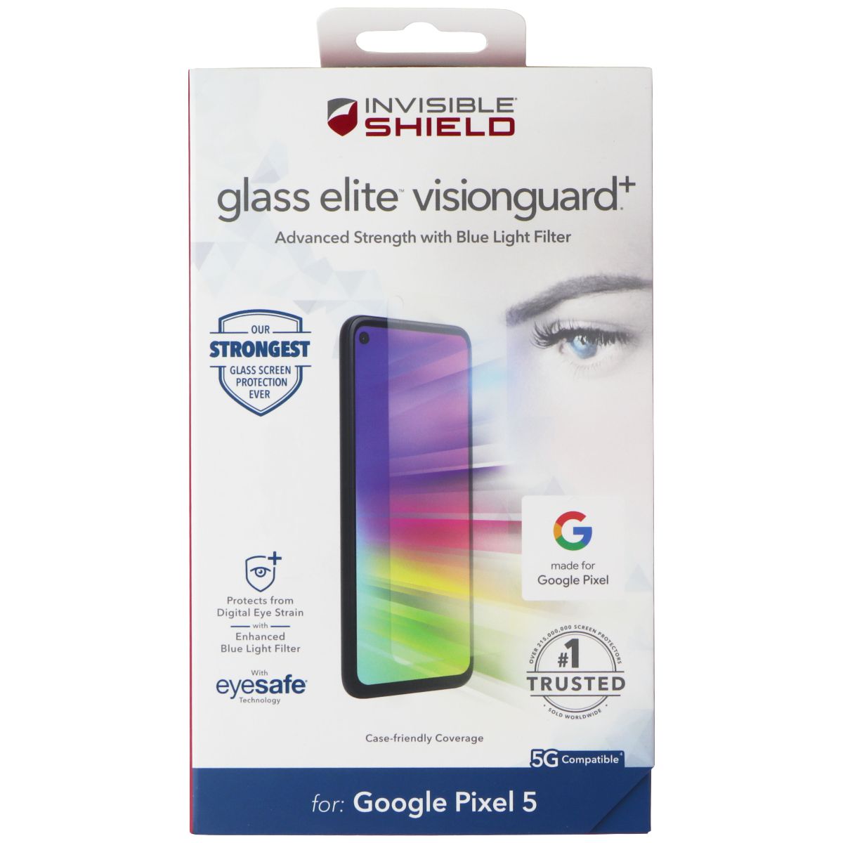 ZAGG (Glass Elite VisionGuard+) Screen Protector for Google Pixel 5 - Clear Cell Phone - Screen Protectors Zagg    - Simple Cell Bulk Wholesale Pricing - USA Seller