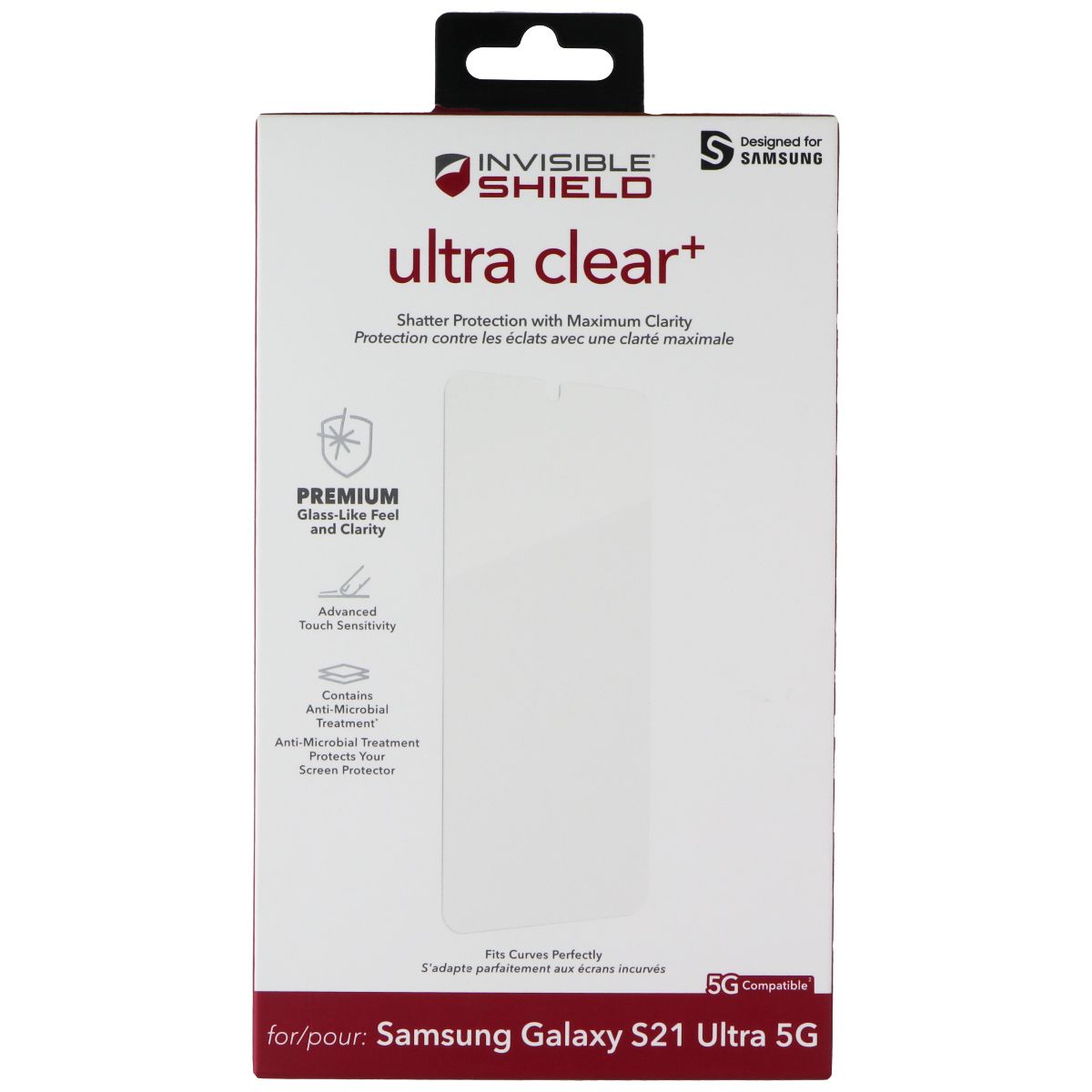 ZAGG InvisibleShield (Ultra Clear+) Screen Protector for Galaxy S21 Ultra 5G Cell Phone - Screen Protectors Zagg - Simple Cell Bulk Wholesale Pricing - USA Seller