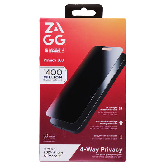 ZAGG Invisible Shield 4-Way Privacy 360 Screen Protector for Apple iPhone 16/15