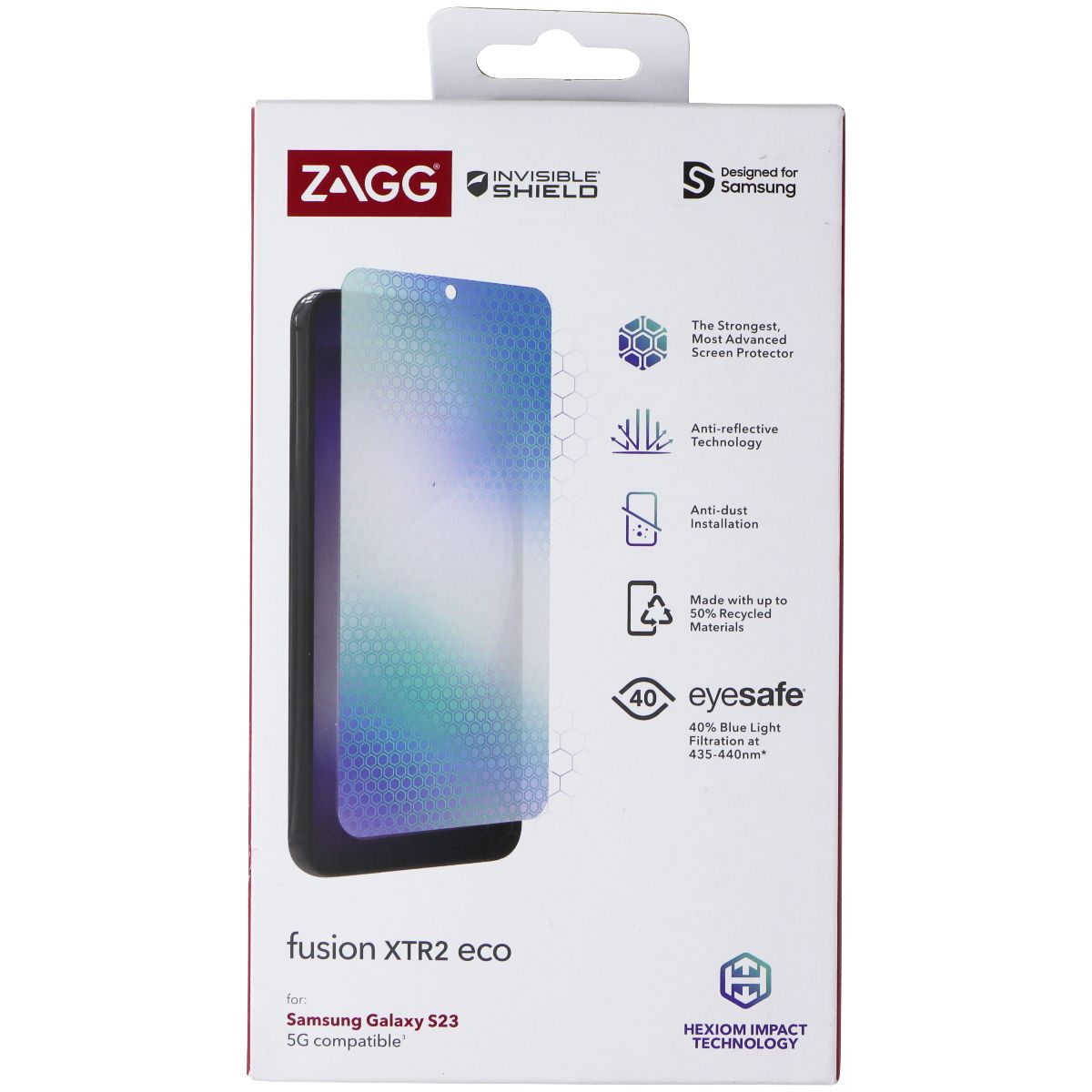 ZAGG InvisibleShield Fusion XTR2 Eco Screen Protector for Samsung Galaxy S23 Cell Phone - Screen Protectors Zagg - Simple Cell Bulk Wholesale Pricing - USA Seller