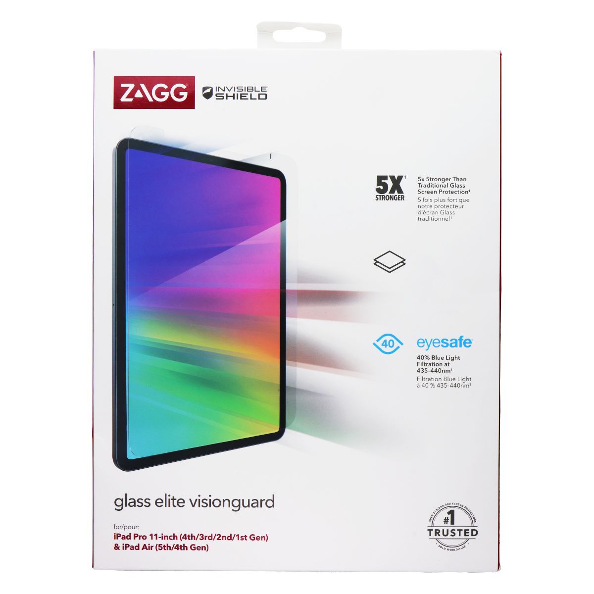 ZAGG Glass Elite VisionGuard for iPad Pro 11-inch (Gen 4/3/2/1) & Air (Gen 5/4) Cell Phone - Screen Protectors Zagg - Simple Cell Bulk Wholesale Pricing - USA Seller