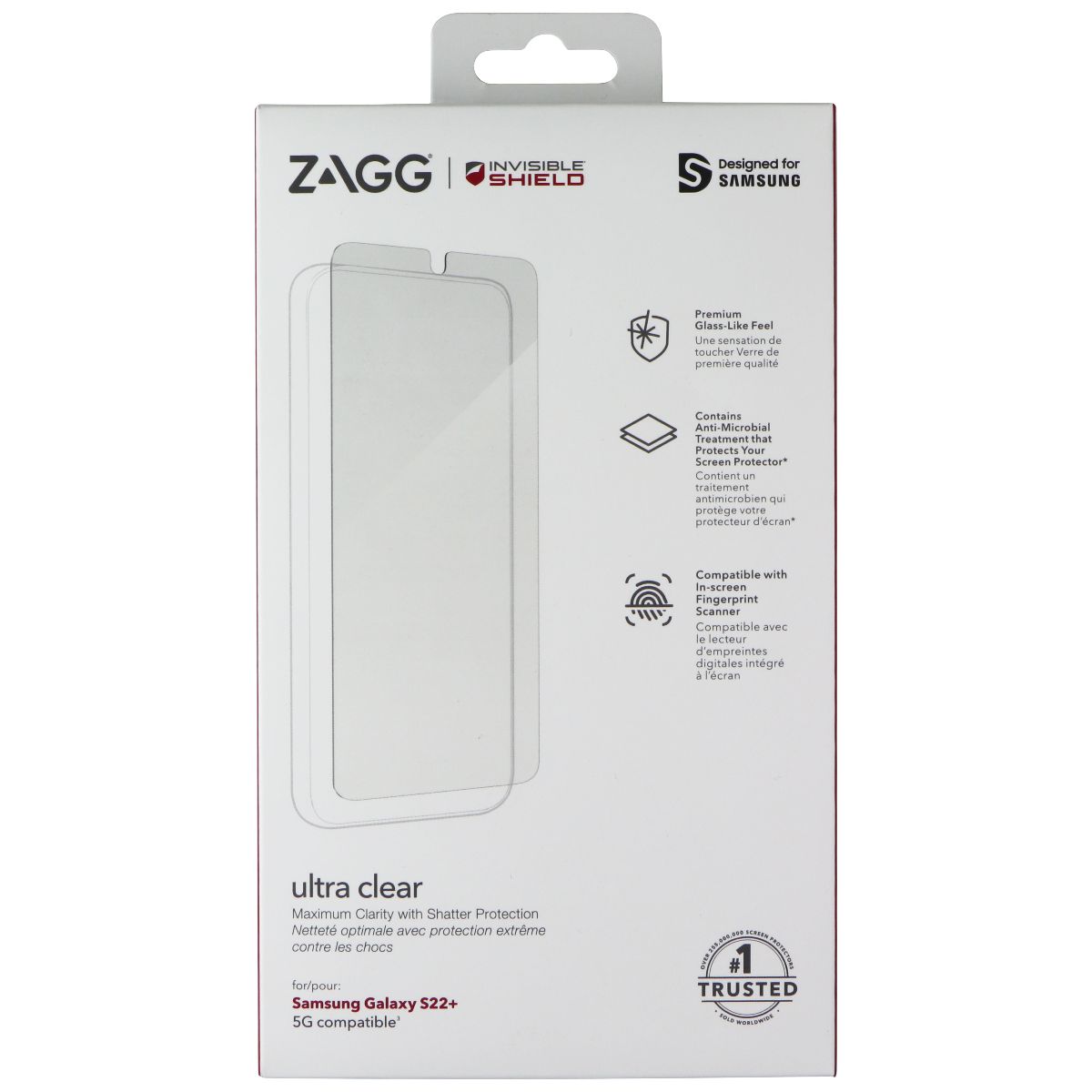 ZAGG Invisible Shield Ultra Clear Screen Protector for Samsung Galaxy S22+ Cell Phone - Screen Protectors Zagg - Simple Cell Bulk Wholesale Pricing - USA Seller