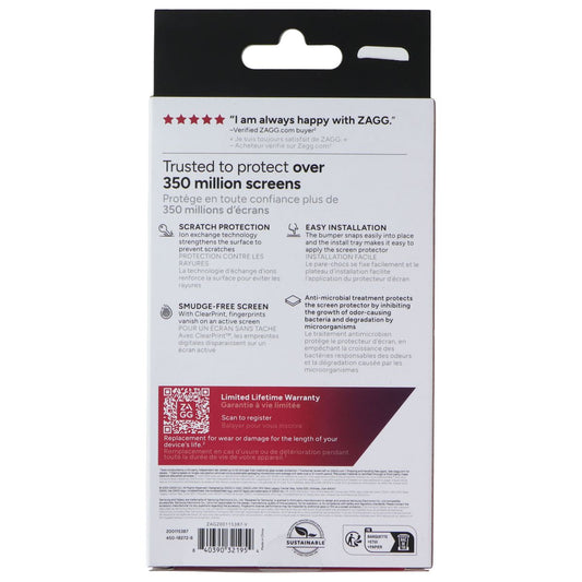 ZAGG Glass Elite 360 Screen Protector and Bumper for Galaxy Watch Ultra - Clear Smart Watch Accessories - Smart Watch Cases Zagg - Simple Cell Bulk Wholesale Pricing - USA Seller