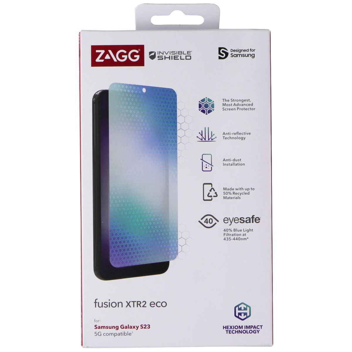 ZAGG Invisible Shield Fusion XTR2 Eco Screen Protector for Samsung Galaxy S23 Cell Phone - Screen Protectors Zagg - Simple Cell Bulk Wholesale Pricing - USA Seller