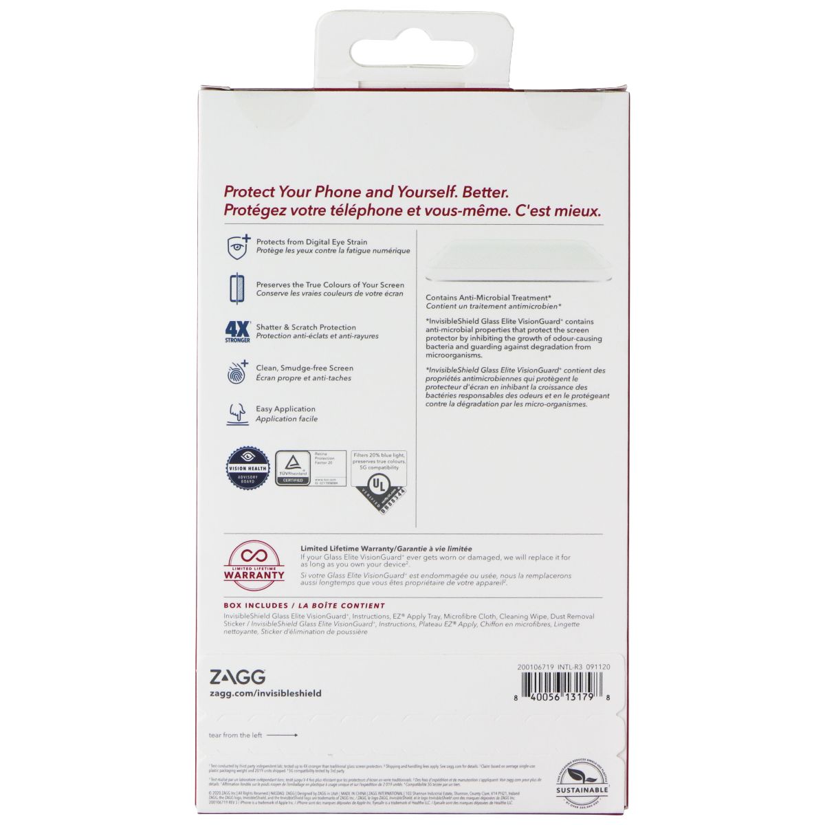 ZAGG (GlassElite VisionGuard+) Screen Protector for iPhone 12/12 Pro/11/XR Cell Phone - Screen Protectors Zagg - Simple Cell Bulk Wholesale Pricing - USA Seller