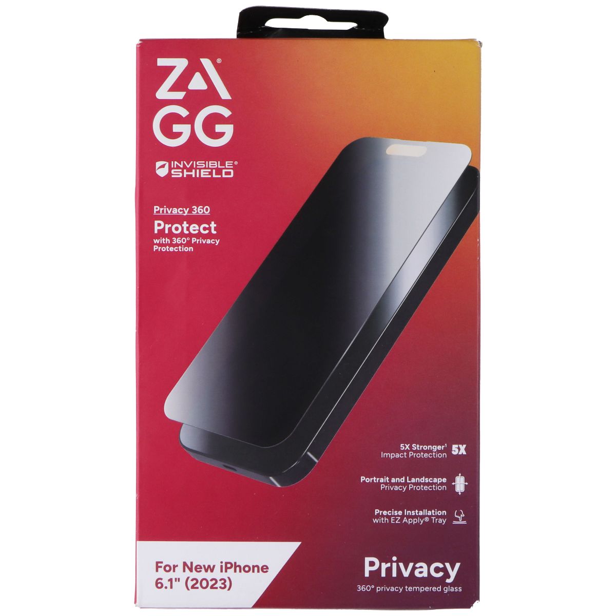 ZAGG Invisible Shield Privacy 360 Protect Screen Protector for iPhone 15 Cell Phone - Screen Protectors Zagg - Simple Cell Bulk Wholesale Pricing - USA Seller