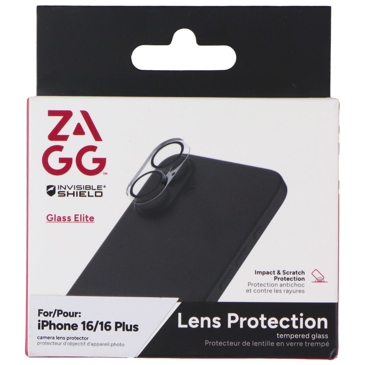ZAGG Glass Elite Lens Protector for Apple iPhone 16 / 16 Plus Cell Phone - Screen Protectors Zagg - Simple Cell Bulk Wholesale Pricing - USA Seller