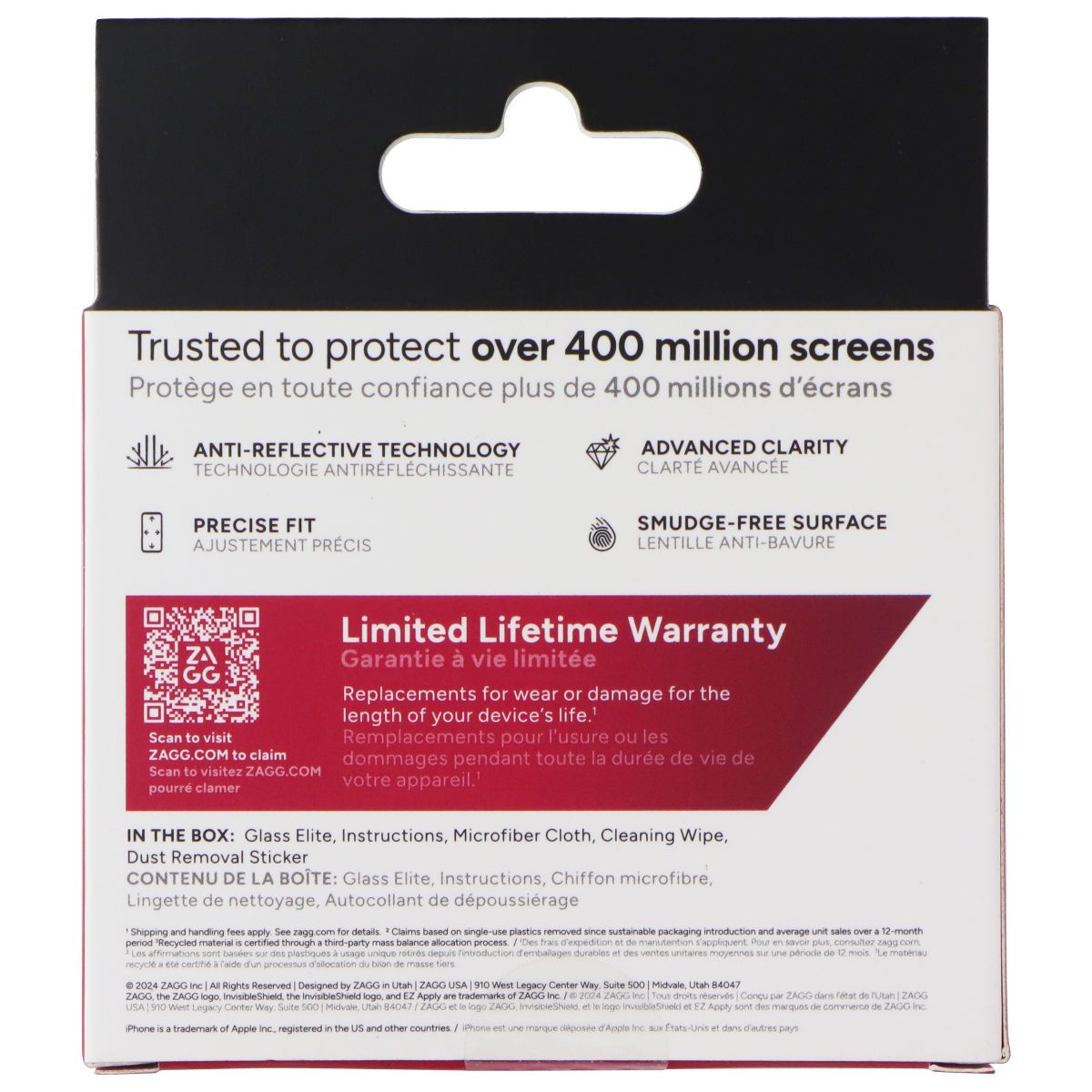 ZAGG Glass Elite Lens Protector for Apple iPhone 16 / 16 Plus Cell Phone - Screen Protectors Zagg - Simple Cell Bulk Wholesale Pricing - USA Seller