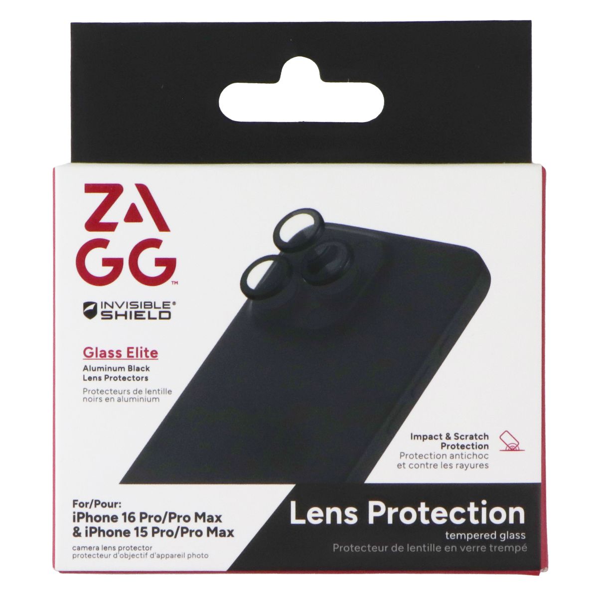 ZAGG InvisibleShield Glass Elite Lens Protector for iPhone 16 Pro/Max 15 Pro/Max Cell Phone - Screen Protectors Zagg - Simple Cell Bulk Wholesale Pricing - USA Seller