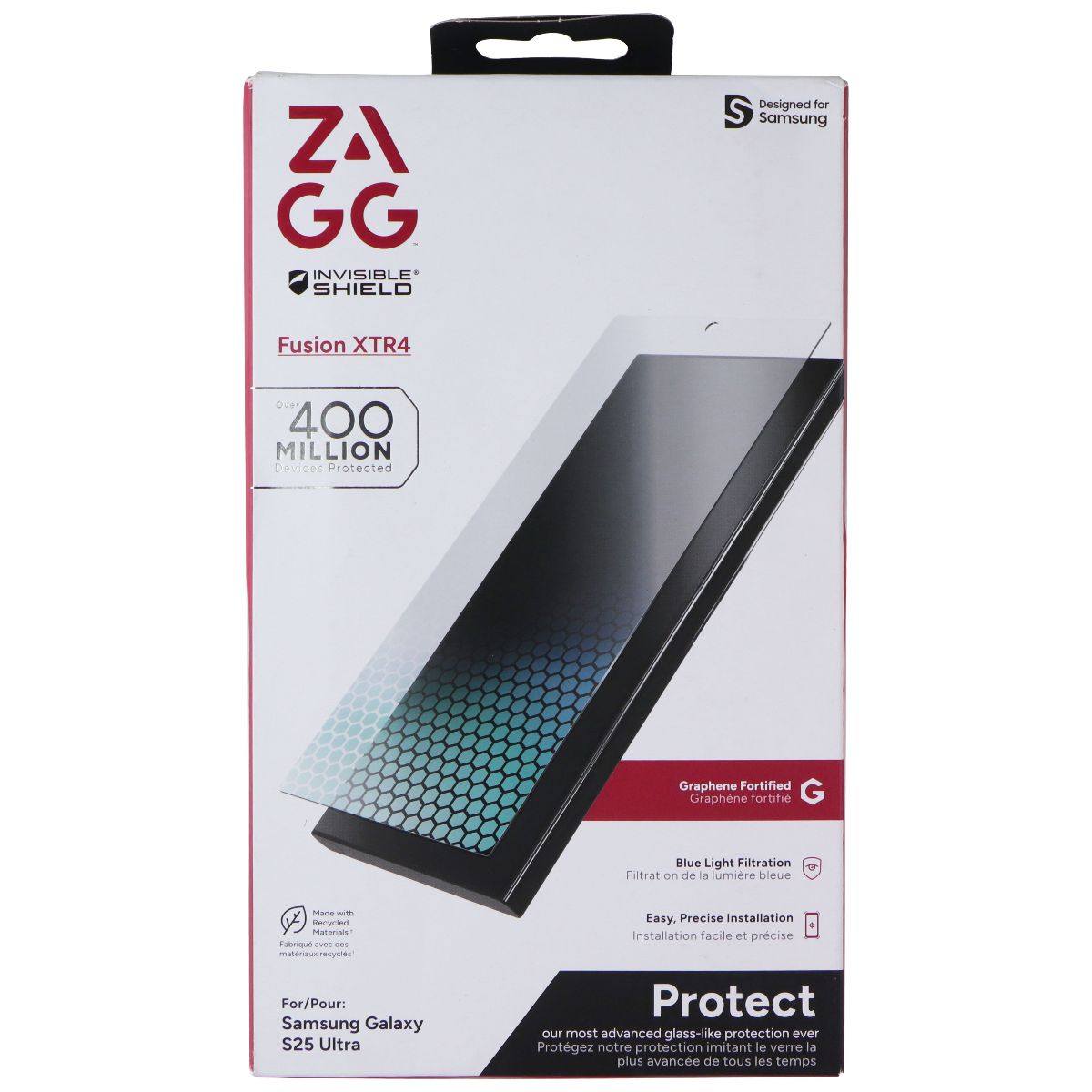 ZAGG InvisibleShield Fusion XTR4 Screen Protector for Samsung Galaxy S25 Ultra Cell Phone - Screen Protectors Zagg - Simple Cell Bulk Wholesale Pricing - USA Seller