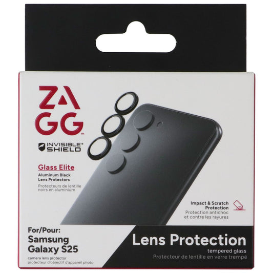 ZAGG Glass Elite Lens Protectors for Samsung Galaxy S25 - Aluminum Black Cell Phone - Screen Protectors Zagg - Simple Cell Bulk Wholesale Pricing - USA Seller