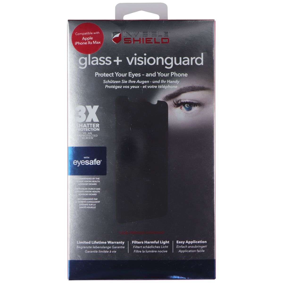 ZAGG Invisible Shield Glass + VisionGuard for Apple iPhone XS Max Cell Phone - Screen Protectors Zagg - Simple Cell Bulk Wholesale Pricing - USA Seller