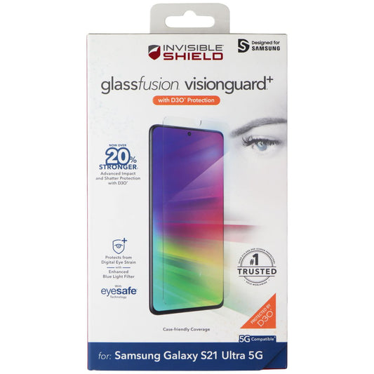ZAGG InvisibleShield (GlassFusion VisionGuard+) for Samsung S21 Ultra 5G Cell Phone - Screen Protectors Zagg - Simple Cell Bulk Wholesale Pricing - USA Seller