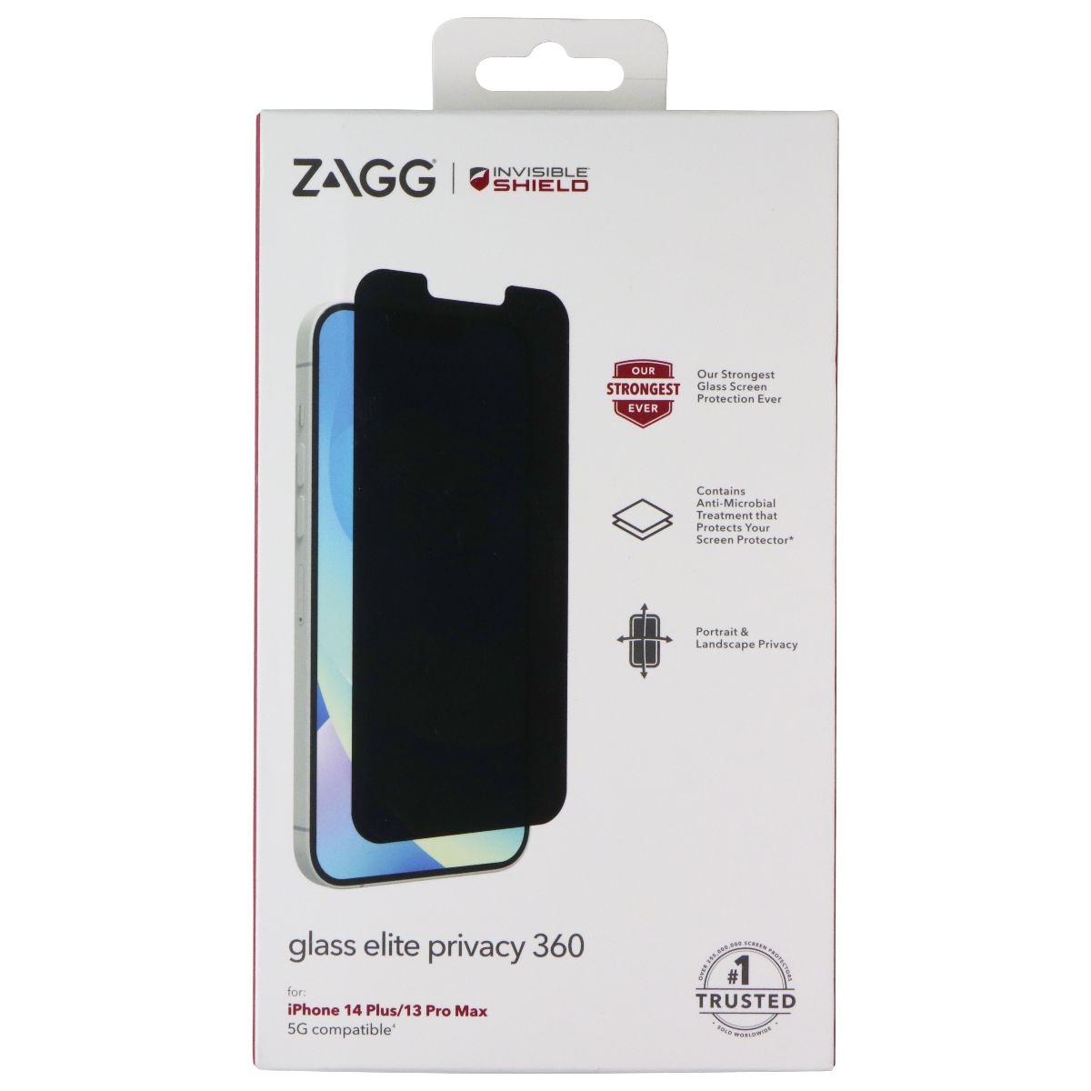 ZAGG Invisible Shield Glass Elite Privacy 360 for Apple iPhone 14 Plus Cell Phone - Screen Protectors Zagg - Simple Cell Bulk Wholesale Pricing - USA Seller
