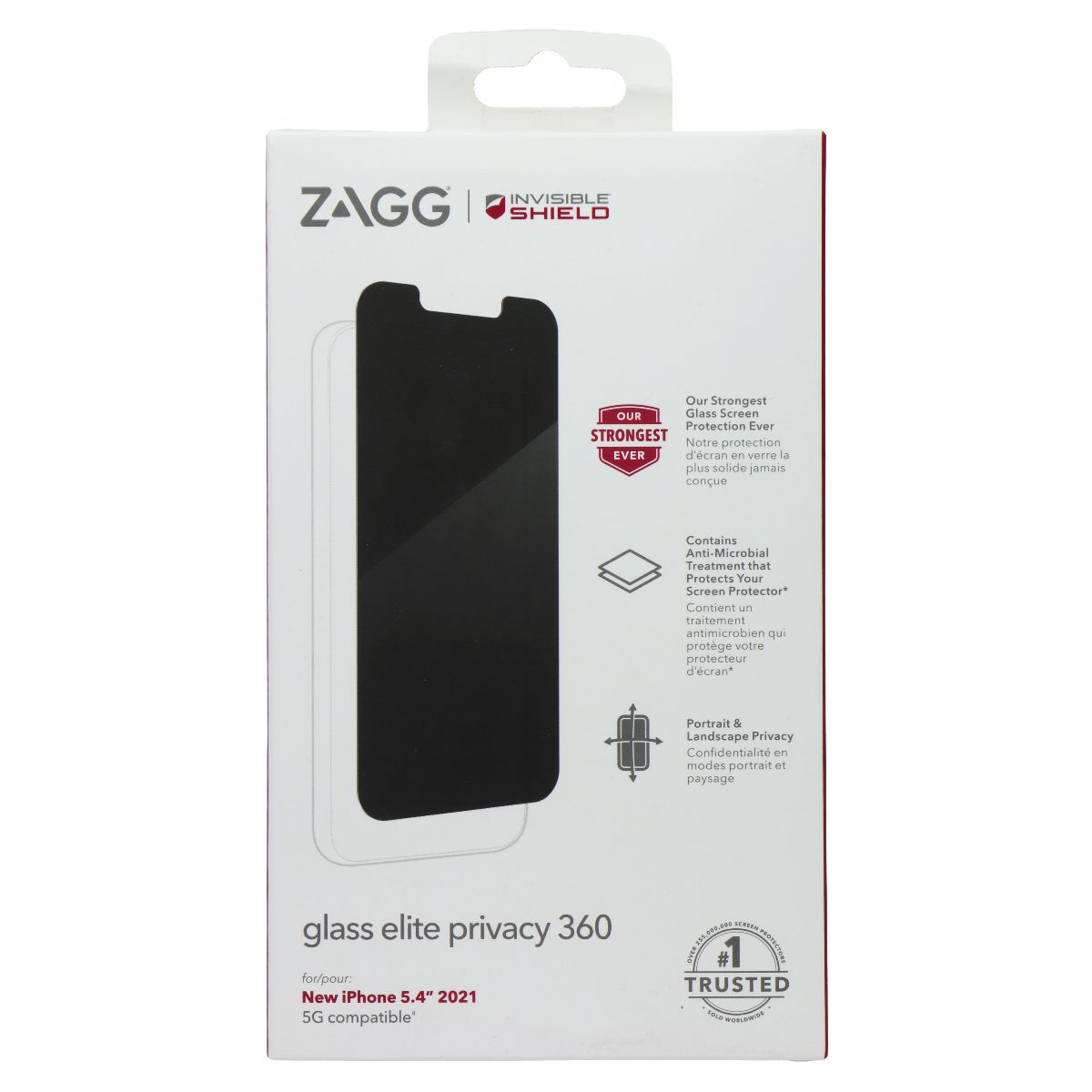 ZAGG Glass Elite Privacy 360 Glass Screen Protector for Apple iPhone 13 mini Cell Phone - Screen Protectors Zagg - Simple Cell Bulk Wholesale Pricing - USA Seller
