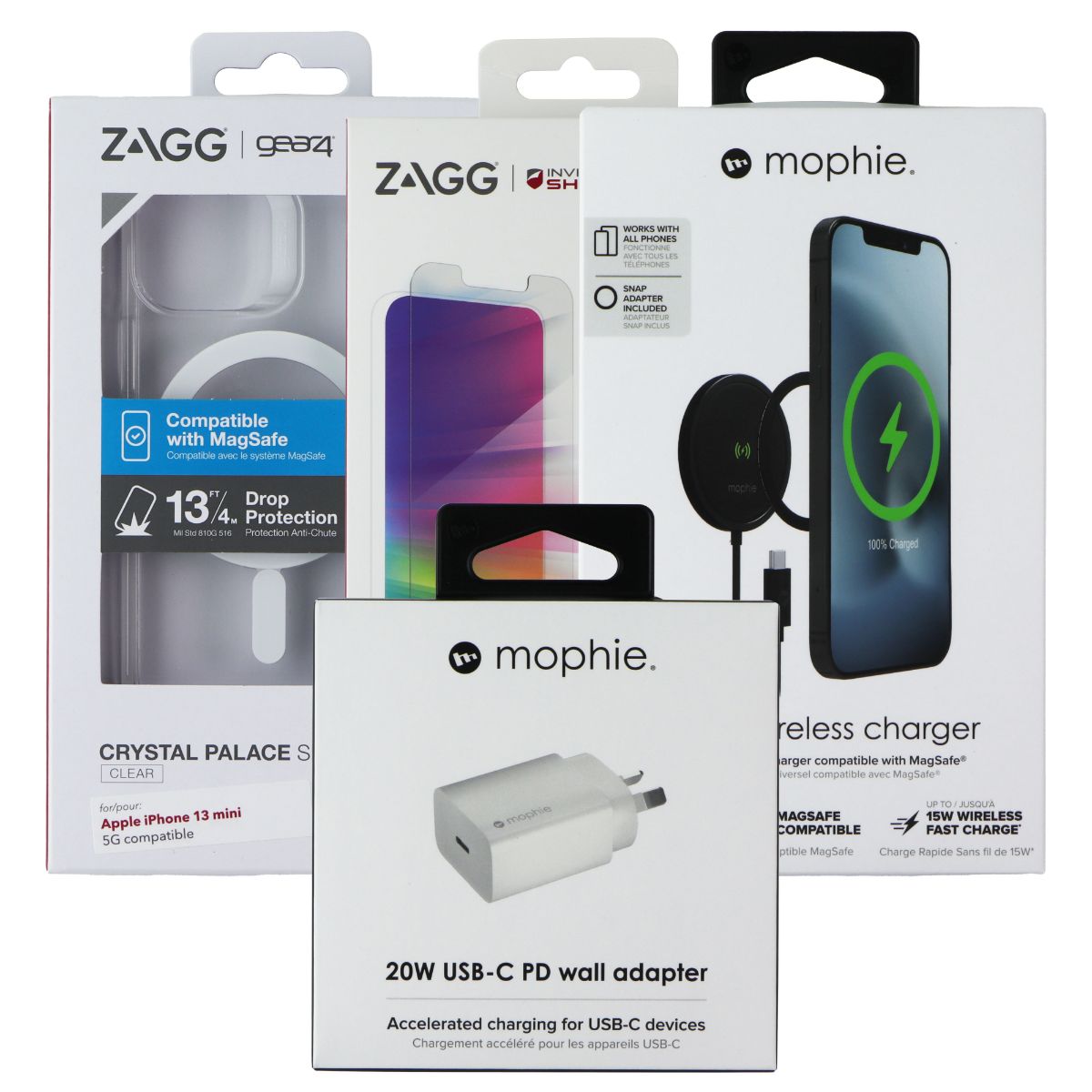 ZAGG Smart Bundle for iPhone 13 mini w/ Case, Glass, & Chargers (AUS Plug) Cell Phone - Cases, Covers & Skins Zagg - Simple Cell Bulk Wholesale Pricing - USA Seller