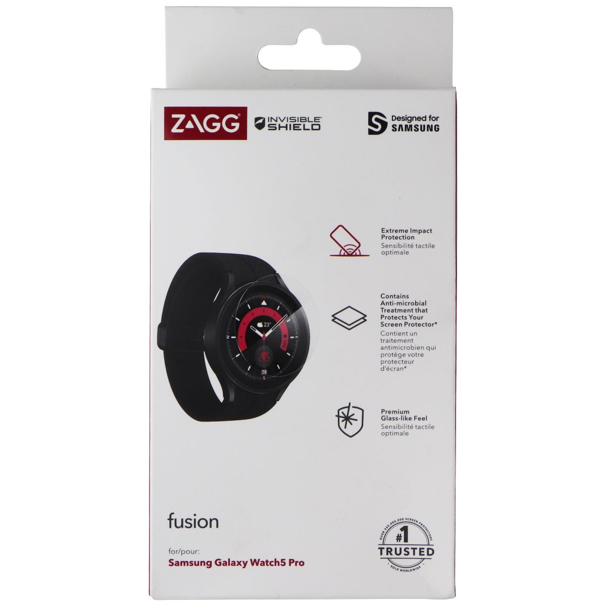 ZAGG InvisibleShield Fusion Screen Protector for Samsung Galaxy Watch5 Pro Smart Watch Accessories - Screen Protectors Zagg    - Simple Cell Bulk Wholesale Pricing - USA Seller