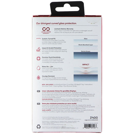 ZAGG Glass Curve Elite Screen Protector for Apple Watch Series 3 (38mm) Smart Watch Accessories - Screen Protectors Zagg - Simple Cell Bulk Wholesale Pricing - USA Seller