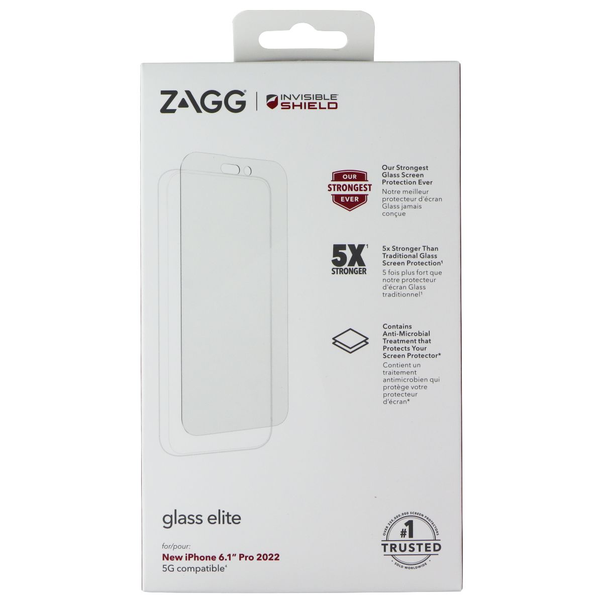 ZAGG InvisibleShield Glass Elite Screen Protector for iPhone 14 Pro - Clear Cell Phone - Screen Protectors Zagg - Simple Cell Bulk Wholesale Pricing - USA Seller