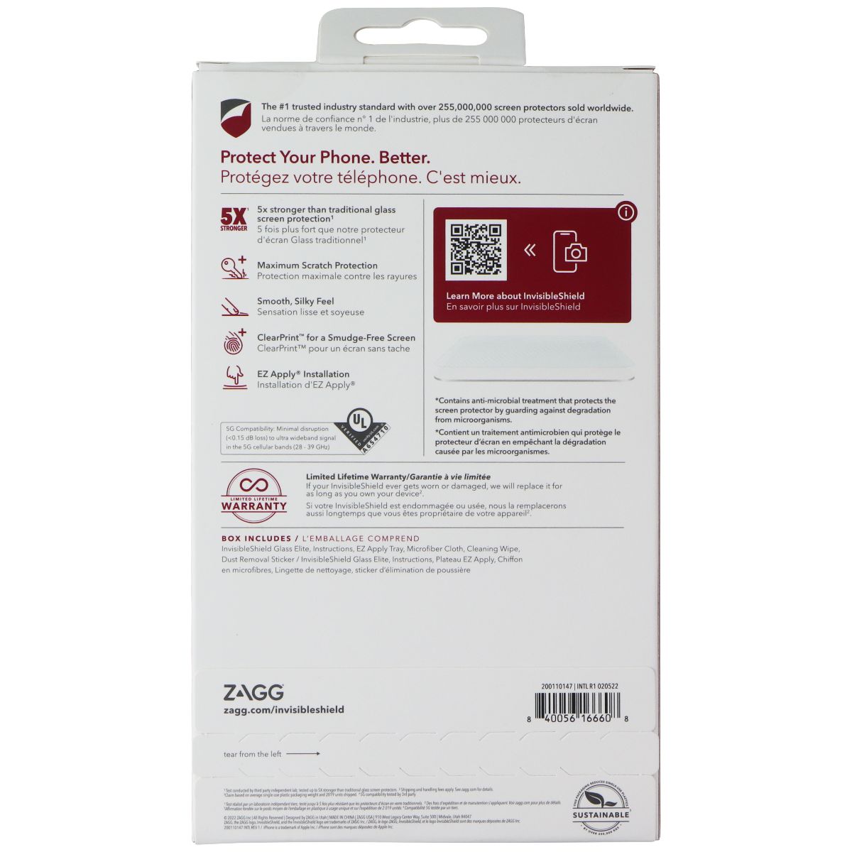 ZAGG InvisibleShield Glass Elite Screen Protector for iPhone 14 Pro - Clear Cell Phone - Screen Protectors Zagg - Simple Cell Bulk Wholesale Pricing - USA Seller