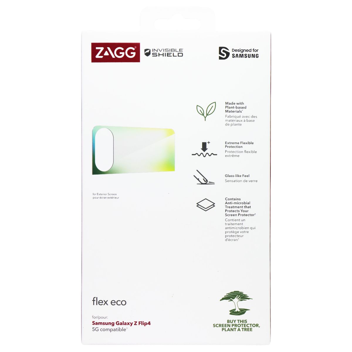 ZAGG Invisible Shield Flex Eco (Exterior) Screen Protector for Galaxy Z Flip4 Cell Phone - Screen Protectors Zagg - Simple Cell Bulk Wholesale Pricing - USA Seller