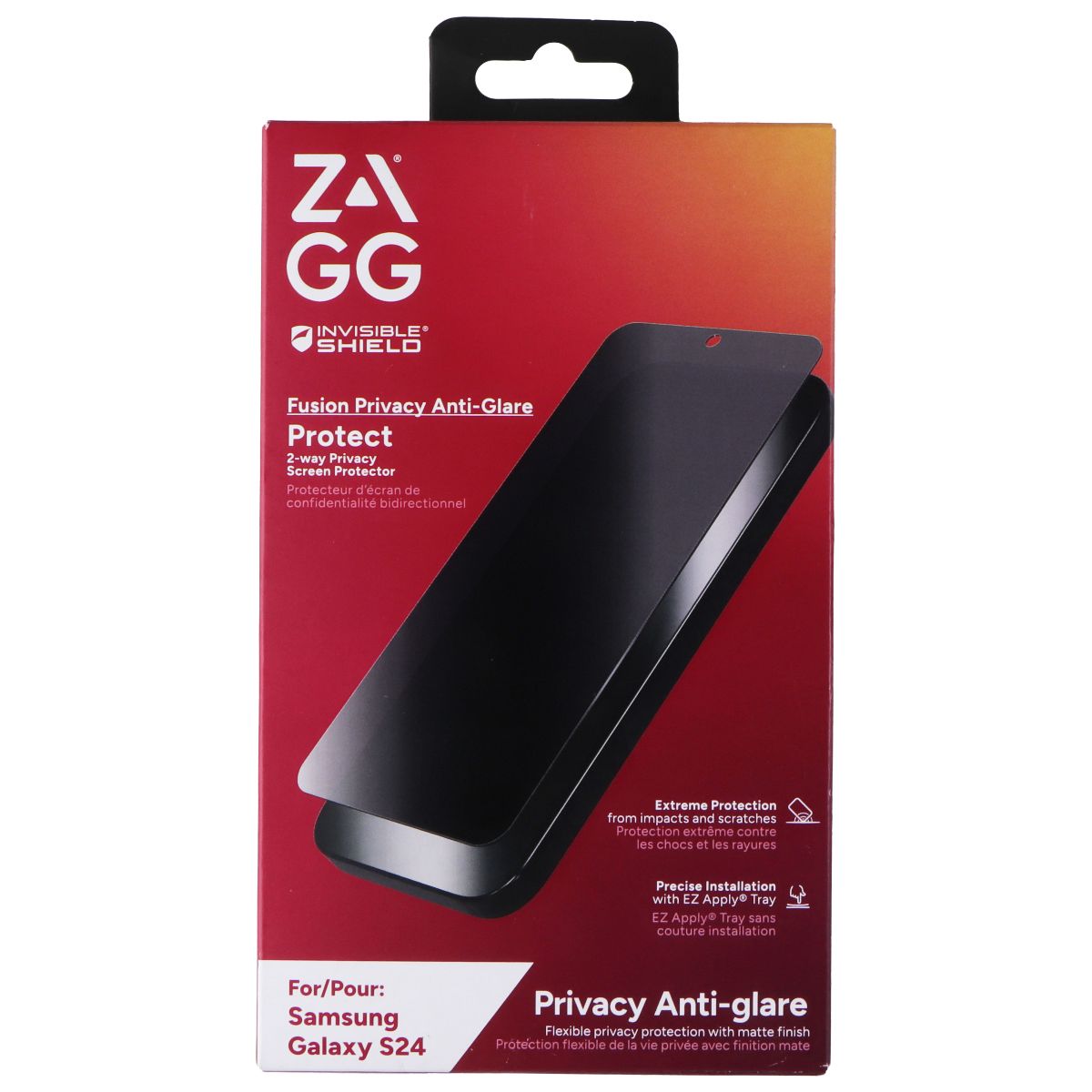 ZAGG Invisible Shield Fusion Privacy Anti-Glare Screen Protector for Galaxy S24 Cell Phone - Screen Protectors Zagg - Simple Cell Bulk Wholesale Pricing - USA Seller