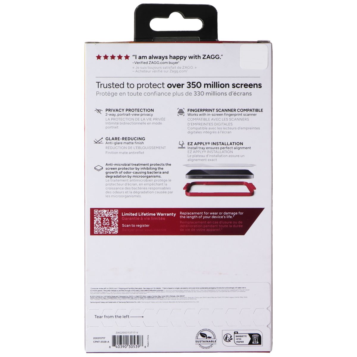 ZAGG Invisible Shield Fusion Privacy Anti-Glare Screen Protector for Galaxy S24 Cell Phone - Screen Protectors Zagg - Simple Cell Bulk Wholesale Pricing - USA Seller