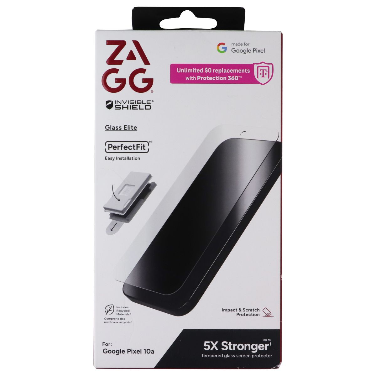 ZAGG InvisibleShield (Glass Elite) Screen Protector for Google Pixel 10a - Clear Cell Phone - Screen Protectors Zagg - Simple Cell Bulk Wholesale Pricing - USA Seller