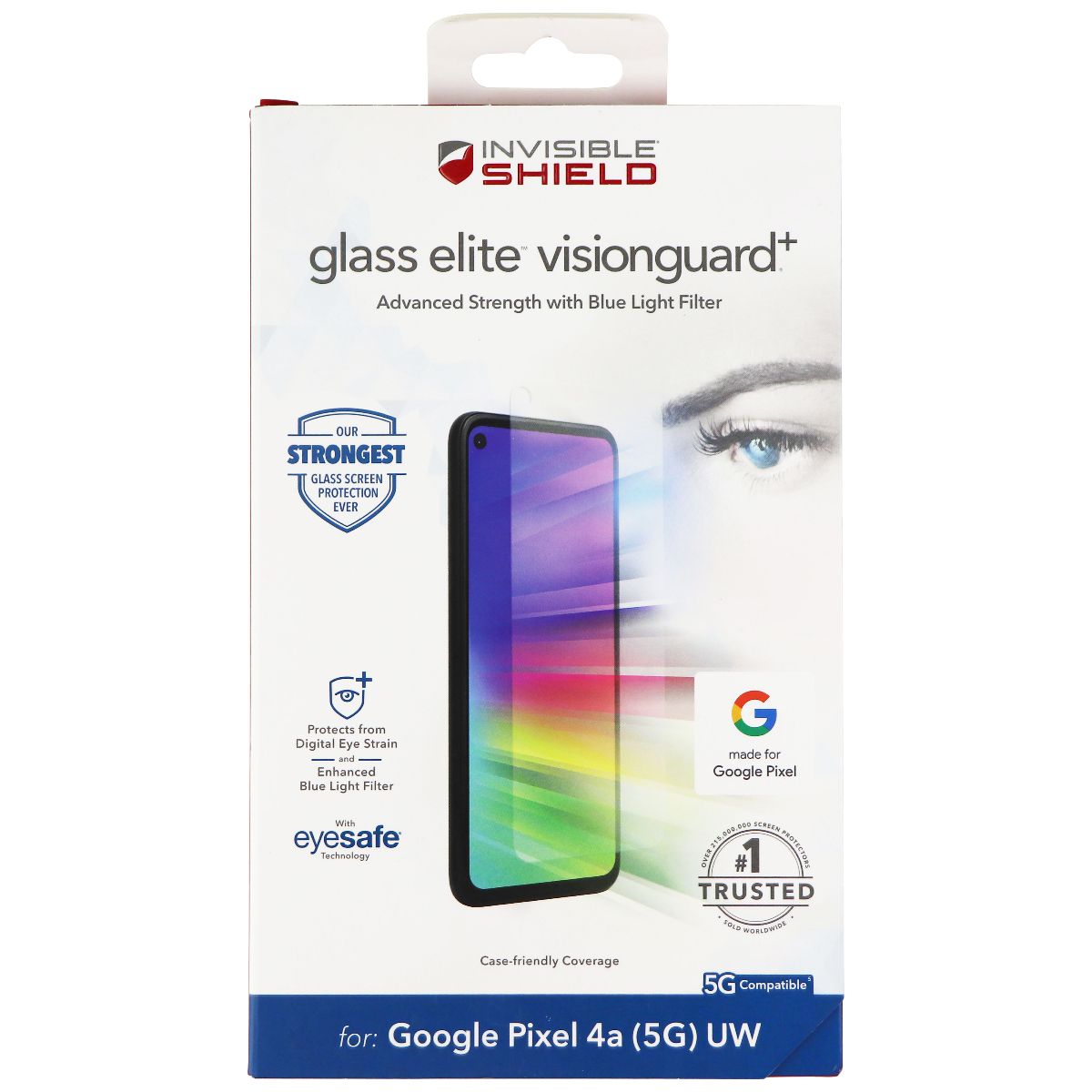 ZAGG (Glass Elite VisionGuard+) Screen Protector for Google Pixel 4a (5G) UW Cell Phone - Screen Protectors Zagg - Simple Cell Bulk Wholesale Pricing - USA Seller