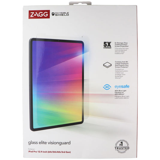 ZAGG (Glass Elite Visionguard) Protector for iPad Pro 12.9 6th/5th/4th/3rd Gen iPad/Tablet Accessories - Screen Protectors Zagg    - Simple Cell Bulk Wholesale Pricing - USA Seller