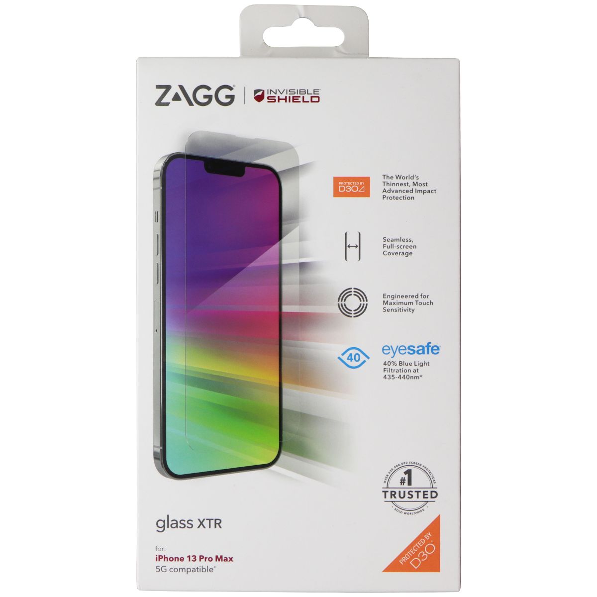 ZAGG Invisible Shield (Glass XTR) Screen Protector for iPhone 13 Pro Max - Clear Cell Phone - Screen Protectors Zagg    - Simple Cell Bulk Wholesale Pricing - USA Seller