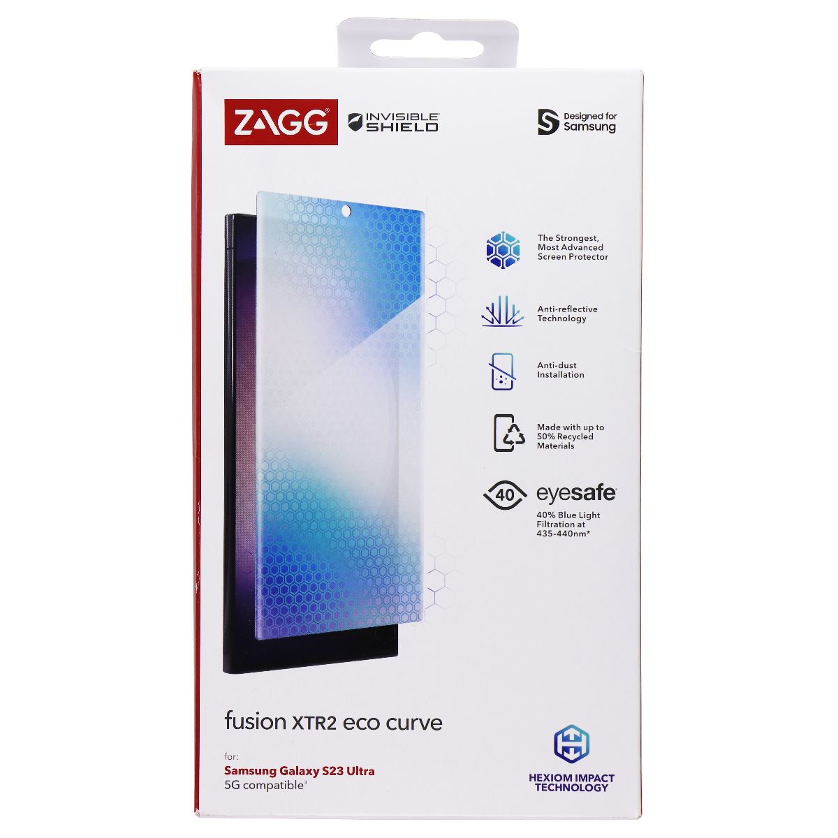 ZAGG InvisibleShield Fusion XTR2 Eco Curve Screen Protector for Galaxy S23 Ultra Cell Phone - Screen Protectors Zagg    - Simple Cell Bulk Wholesale Pricing - USA Seller