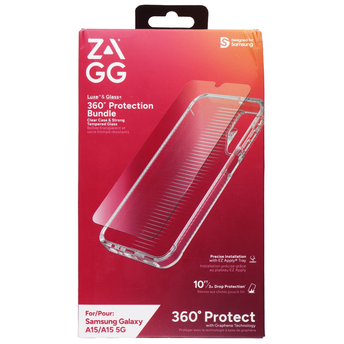 ZAGG 360 Protection Bundle (Glass & Case) for Samsung Galaxy A15/A15 5G - Clear Cell Phone - Accessory Bundles Zagg - Simple Cell Bulk Wholesale Pricing - USA Seller