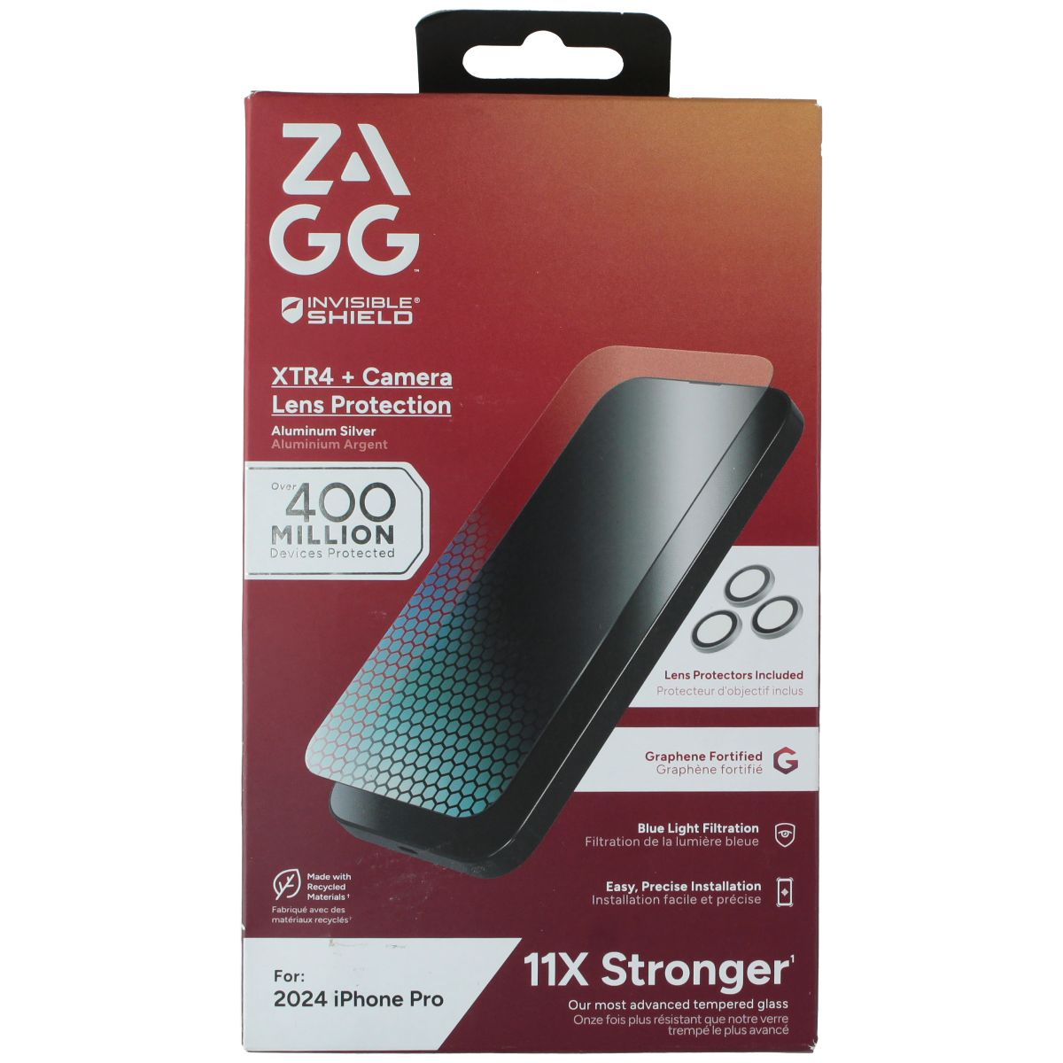 ZAGG Invisible Shield XTR4 + Camera Lens Protection for Apple iPhone 16 Pro Cell Phone - Screen Protectors Zagg - Simple Cell Bulk Wholesale Pricing - USA Seller