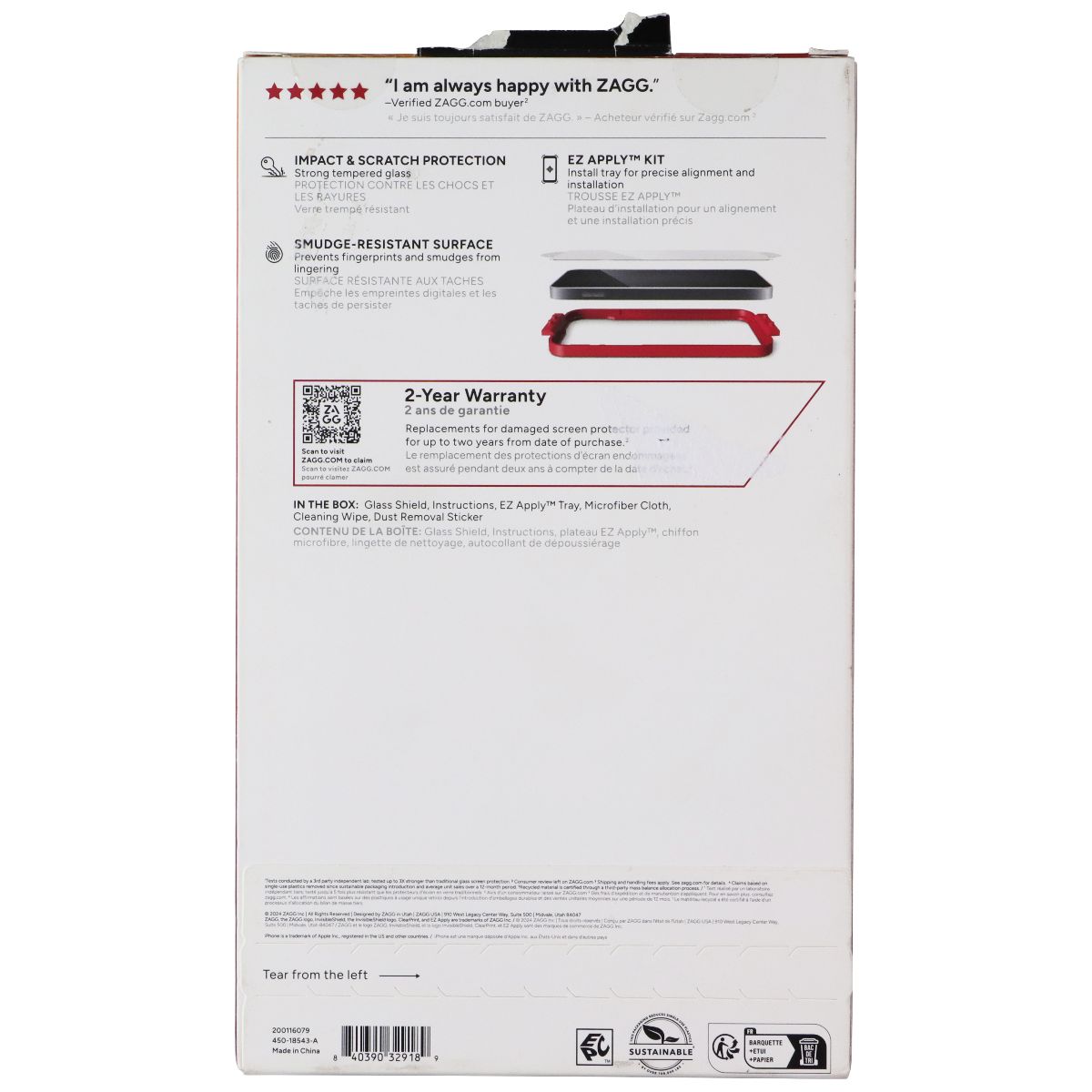 ZAGG Invisible Shield Glass Shield Screen Protector for iPhone 16 Plus/15 Plus Cell Phone - Screen Protectors Zagg - Simple Cell Bulk Wholesale Pricing - USA Seller