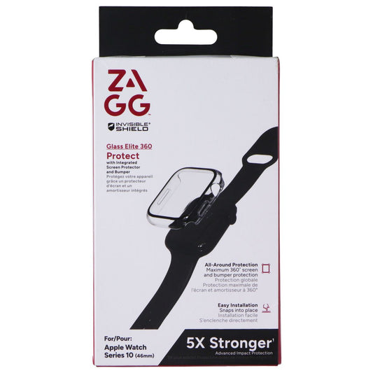 ZAGG Glass Elite 360 Protect Screen Protector and Bumper for Apple Watch 10 46mm Smart Watch Accessories - Screen Protectors Zagg - Simple Cell Bulk Wholesale Pricing - USA Seller