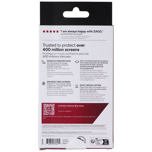 ZAGG Glass Elite 360 Protect Screen Protector and Bumper for Apple Watch 10 46mm Smart Watch Accessories - Screen Protectors Zagg - Simple Cell Bulk Wholesale Pricing - USA Seller