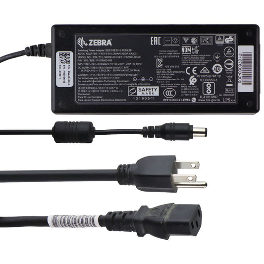 Zebra 24V/2.5A 60W Switching Power Adapter (FSP060-RPAC) - Black Multipurpose Batteries & Power - Multipurpose AC to DC Adapters Zebra - Simple Cell Bulk Wholesale Pricing - USA Seller