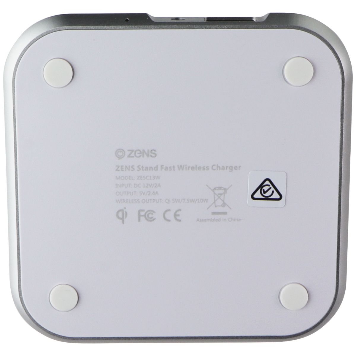 Zens Aluminium Stand Wireless 10W Qi Fast Charger - White (AU PLUG) Cell Phone - Chargers & Cradles ZENS - Simple Cell Bulk Wholesale Pricing - USA Seller