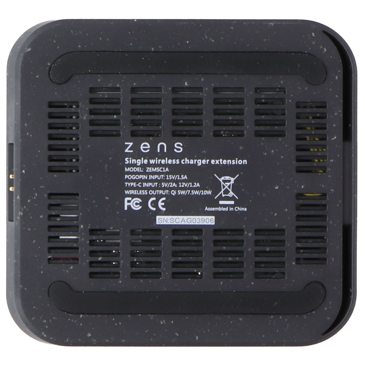 Zens Modular Series Single Wireless Charger Extension 10W - Black Cell Phone - Chargers & Cradles ZENS - Simple Cell Bulk Wholesale Pricing - USA Seller