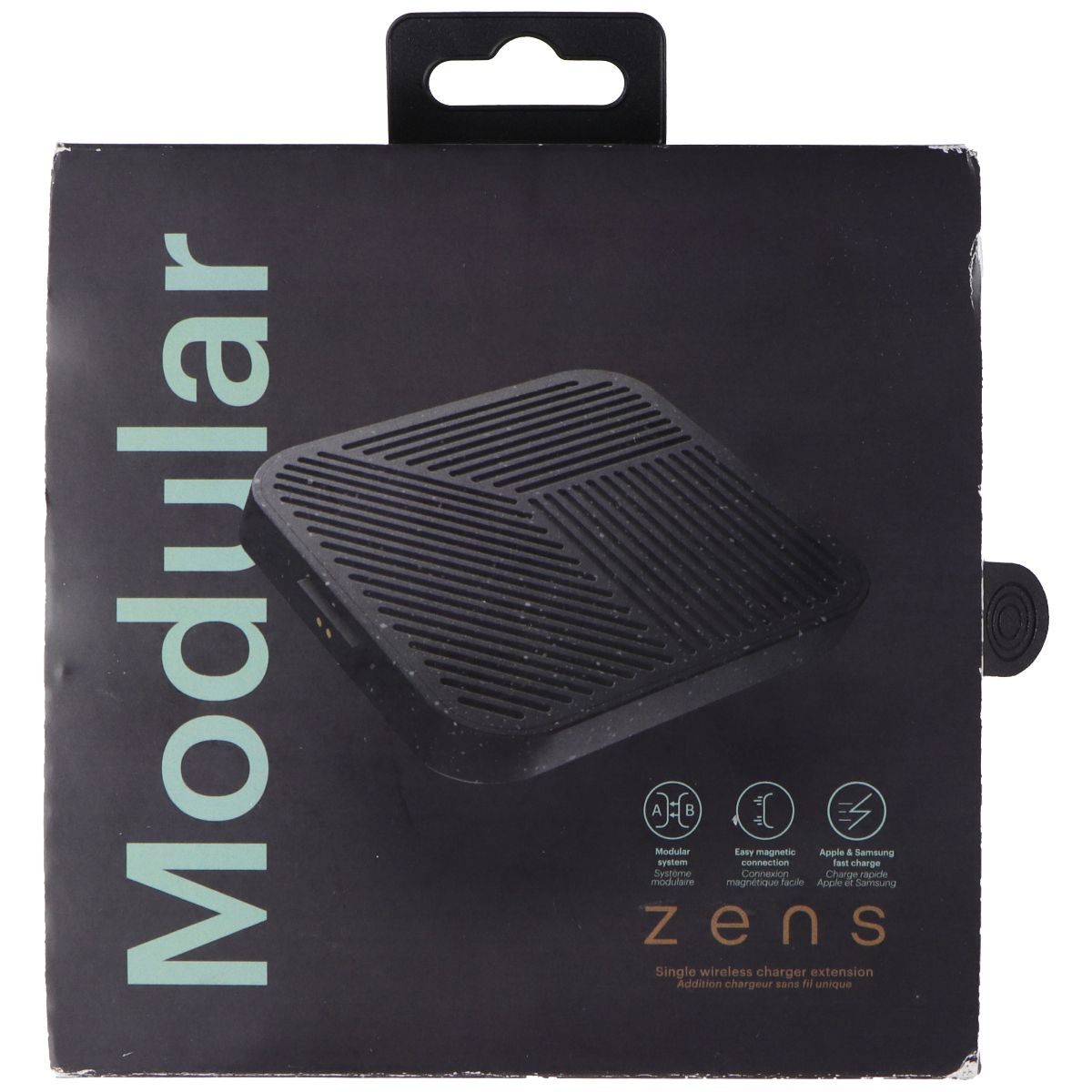 Zens Modular Series Single Wireless Charger Extension 10W - Black Cell Phone - Chargers & Cradles ZENS - Simple Cell Bulk Wholesale Pricing - USA Seller