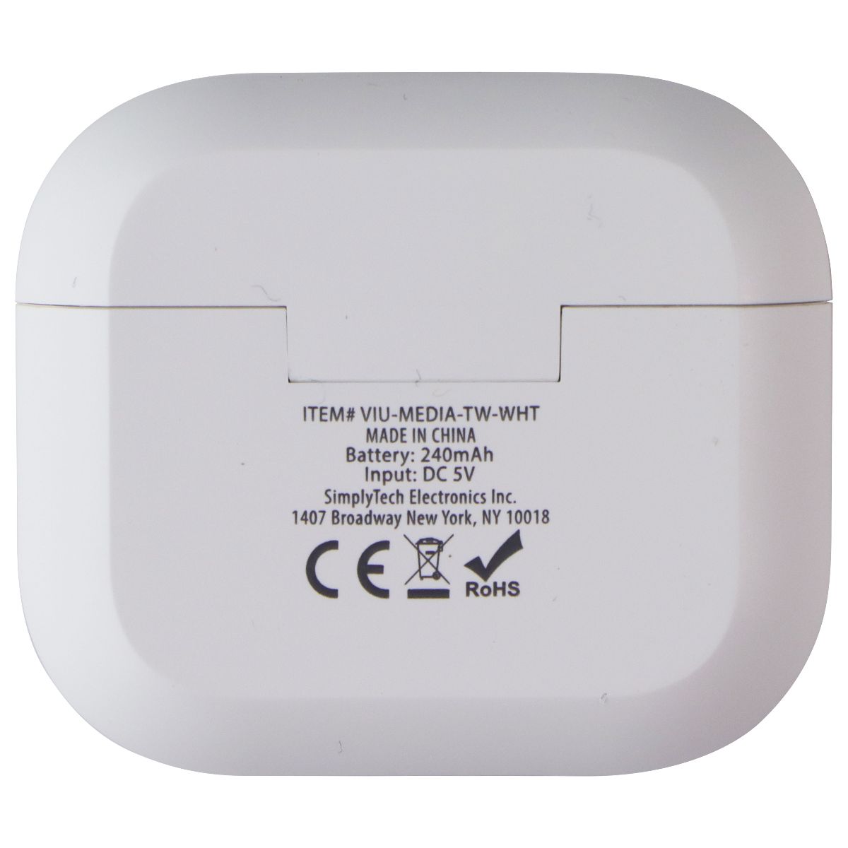 Zero Statik Wireless Earbuds (VIU-MEDIA-TW-WHT) - White Portable Audio - Headphones Zero Statik - Simple Cell Bulk Wholesale Pricing - USA Seller