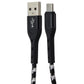 ZGear 10ft USB-A to USB-C Braided Sync & Charge Cable - Black/Silver Cell Phone - Cables & Adapters ZGEAR - Simple Cell Bulk Wholesale Pricing - USA Seller