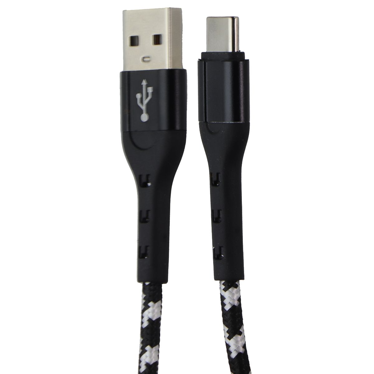 ZGear 10ft USB-A to USB-C Braided Sync & Charge Cable - Black/Silver Cell Phone - Cables & Adapters ZGEAR - Simple Cell Bulk Wholesale Pricing - USA Seller